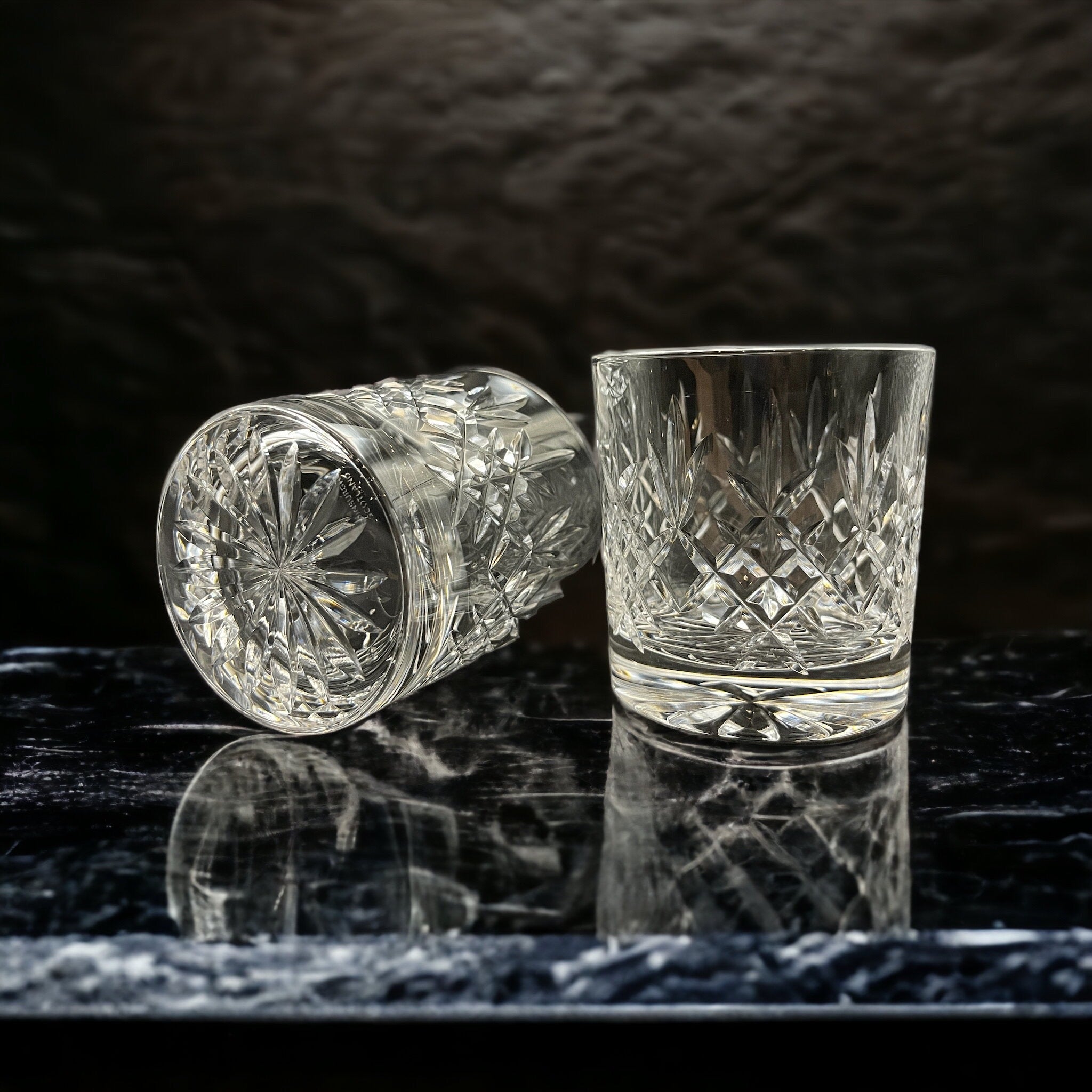エジンバラクリスタル　”ローモンド”　ウイスキーグラス　2個セット